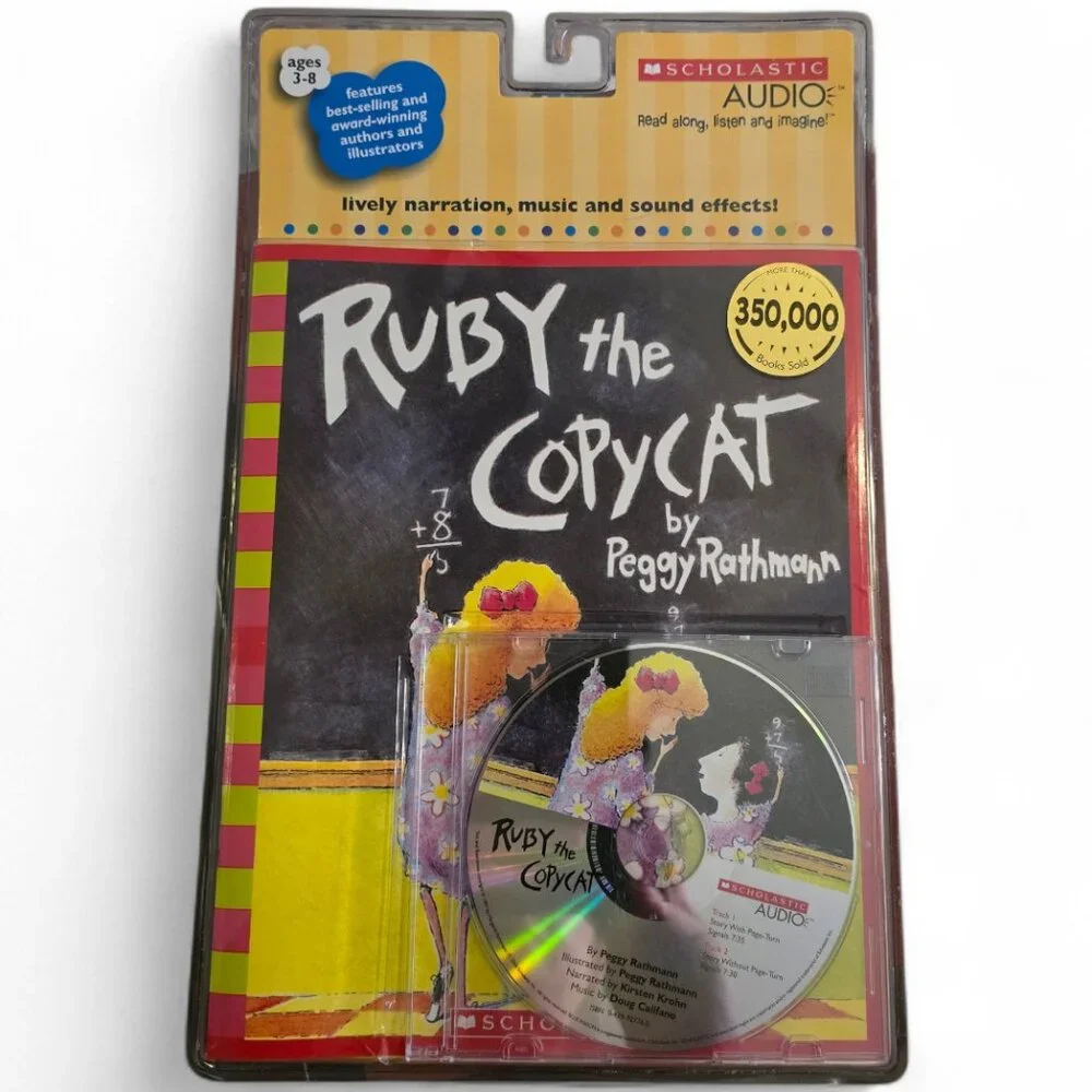 NEW Sealed Ruby the Copycat Scholastic Read Along Book & Audio CD Peggy Rathmann